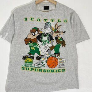 Vintage Seattle Supersonics Taz Looney Tunes Basketball tshirt
